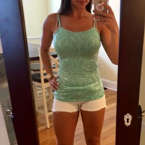 Aqua BKE tank with floral design